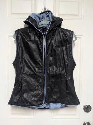 Chaleco de cuero Wilsons Máxima para mujer mediano con capucha cremallera completa bolsillo aspecto desgastado Foto 1 de 4