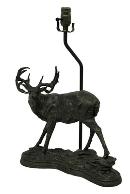 Lámpara de mesa rasguños y abolladuras última mirada ciervo acabado bronceado frotado a mano (SIN SOMBRA) Foto 1 de 3