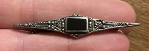 Prendedor vintage Art Deco de metal con forma de diamante antiguo A9a - Imagen 1 de 12