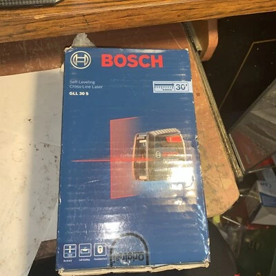 Nivel láser de línea cruzada autonivelante Bosch GLL 30 S 30 ft - ¡NUEVO! Foto 1 de 4