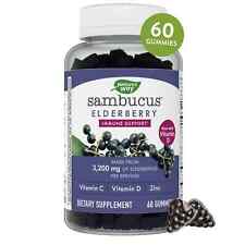Sambucus Elderberry Immune Support Gummies with Vitamins C, D, and Zinc,* 60 Cou