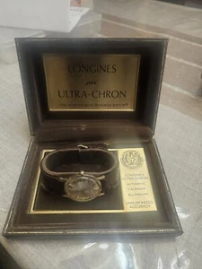 Orologio Vintage LONGINES "Ultra-Chron" Riempito Oro 10k In Scatola Originale 4 Riparazioni B9 - Foto 1 di 23