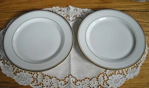 Vintage Warranted 18 CARAT GOLD 7 7/8" Plates ~ Set of 2 ~ - Picture 1 of 6