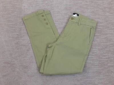 Chadwicks 裤子女式 6 高鼠尾草绿色斜纹布作物高腰休闲职业全新无标签 — 第 1/4 张图片