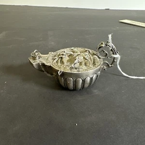 Antique Sterling Silver Oil Lamp. Repousse  - Picture 1 of 7