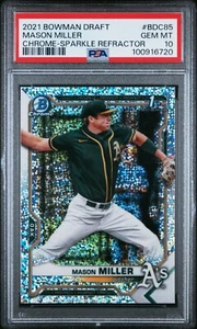 Bowman Draft 2021 cromo brillo refractor Mason Miller 1st RC PSA 10 🔥Pop 5🔥 - Imagen 1 de 2