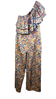 J Crew Liberty Margaret Annie Print One-shoulder Ruffle Jumpsuit Size 6 New - Image 1 of 4