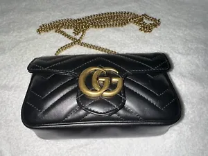 GUCCI Marmont super mini quilted leather shoulder bag - Picture 1 of 13