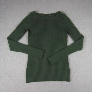 J.McLaughlin Della Sweater Size XS Green Button Detail Ribbed Stretch Boat Neck - Picture 1 of 13