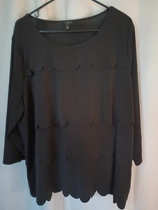 Talbots Damen 2X Slinky Jakobsmuschel Top schwarz Stretch minimalistisch Kapsel Reise - Bild 1 von 9