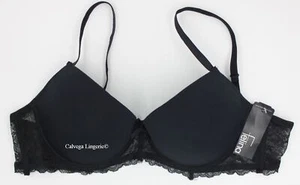 Nuevo con etiquetas Sujetador Camiseta Felina F5823 "Micro Light" Plunge Push-up Demi, Negro - Imagen 1 de 6