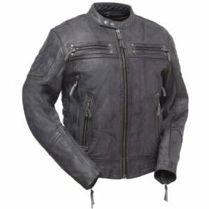 First Mfg Men's Warrior King Motorcycle Leather Jacket FIM231CHRZ Medium - Bild 1 von 3
