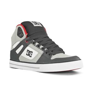 DC Pure High Top WC Skate Shoes - Grey/Red/White