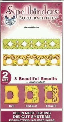 New SPELLBINDERS Borderabilities Harvest Border CUT EMBOSS STENCIL 2 DIES  - Image 1 of 3