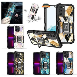 For Samsung Galaxy A23 5G Marble Design Hybrid Armor Ring Kickstand Case Cover - Picture 1 of 37