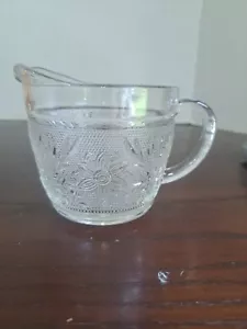 Vintage Anchor Hocking Sandwich Glass Flower Pattern Creamer - Picture 1 of 9