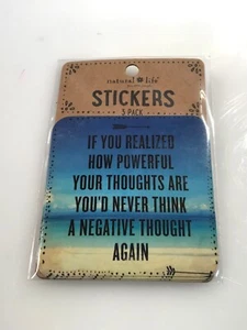 Natural Life 2”x2” STICKERS SET OF 3 GREAT GIFTS POWERFUL THOUGHTS - Picture 1 of 1