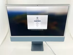 2021 Apple iMac 24" M1 Chip 8GB RAM 256GB SSD 8-Core GPU Blue - Bad Display - Picture 1 of 7