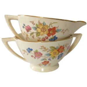 Edwin Knowles Floral Spray Creamer Sugar Porcelain Shabby Victorian Tea Party - Picture 1 of 24