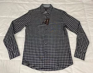 Camisa Michael Kors Negra Gris Estampado a Cheques Calce Ajustado Talla Pequeña S Nueva con Etiquetas $98 Nueva - Imagen 1 de 11