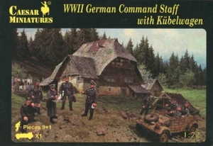 CAESAR MINIATURES 1/72 - H095 World War II German Command Staff with Kübelwagen - Picture 1 of 1