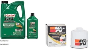 Castrol GTX High Mileage 5W-20 Synthetic Blend Motor Oil:6 Qts. w/K&N Oil Filter - Picture 1 of 1
