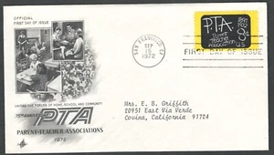 US. 1463. 8c. Parent Teacher Assn., 75th Anniv.. Art Craft FDC. 1972 - Picture 1 of 1