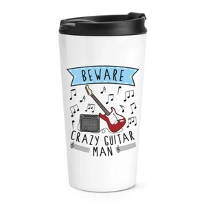 Vorsicht Crazy Guitar Man Reisebecher Tasse Papa Vatertag Freund Rock lustig - Bild 1 von 1
