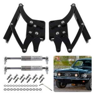 Billet Hood Hinge Kit Pair Left and Right Side For Ford Mustang 1967-1969 Black - Picture 1 of 10