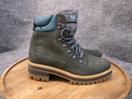 Stivali Timberland donna Courmayeur Valley Atlantic blu ferro pelle WP taglia 7 US