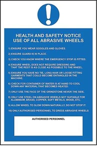 Health and safety notice use of all abrasive wheels safety sign - Picture 1 of 1