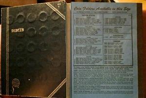 Vtg Whitman Blue Coin Folder 9043 DIME Plain Folder  Album Book  10 cent *READ* - Picture 1 of 3