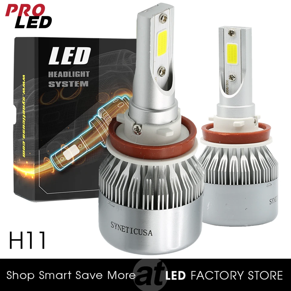 All-in-One H11 LED Headlight Bulbs COB High Low Beam Xenon White 80W 8000LM - Image 1 of 4