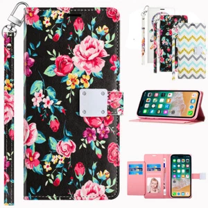 Luxury Leather Flip Phone Card Holder Wallet Stand Case Cover For 6.1" iPhone 15 - Picture 1 of 16
