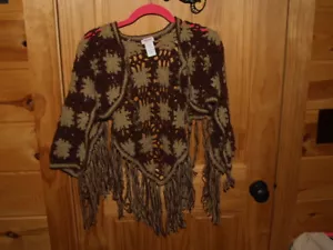 Poncho sweater wrap brown Desire USA one size - Picture 1 of 6