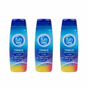 Fun Time Sex Lube Lubricant Water Based Gel Tingle Flavoured Bottle Pack of 3 - Picture 1 of 6