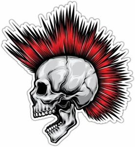 Punk Skull Red Hair Music Car Bumper Vinyl Sticker Decal 4.6" - Bild 1 von 1