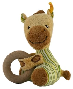 Steiff Greifling Giraffe Gretchen ca. 15 cm Baby Greifring Rassel Holzring - Bild 1 von 3