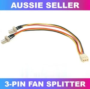 3 Pin PC Case Fan Power Splitter Cable Lead 1 Female to 2 Male Motherboard CPU - Picture 1 of 1