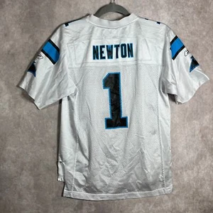 Reebok NFL On Field Cam Newton #1 Carolina Panthers Jersey Boy Large 14/16 White - Picture 1 of 13