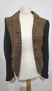 ETRO Milano Wool Plaid Print Knitted Jacket Sz IT42/US6/UK10 - Picture 1 of 13