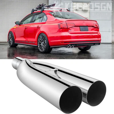 Punta de escape doble tubo de escape para Volkswagen Jetta GLI MK6 12-18 2,0 L 2,5"" a 3"" Foto 1 de 4