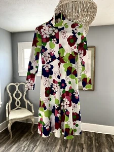 True Vintage JC Penney Psychedelic Mod GoGo Dress Retro Size 10 - Picture 1 of 9