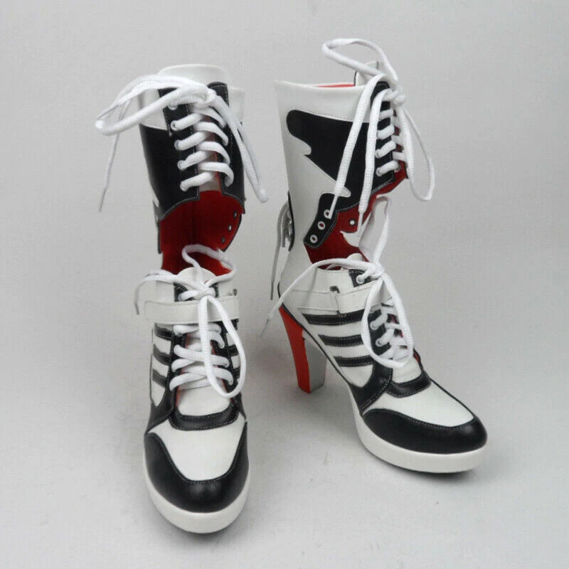 DC Comics Suicide Squad Harley Quinn Cos Boots Shoes High Heels Halloween Props - Image 1 of 4