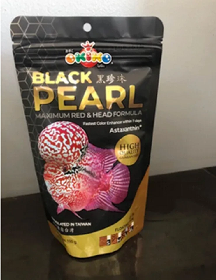 OKIKO BLACK PEARL Fish Food Maximum Red Head Formula Fastest Color Enhancer