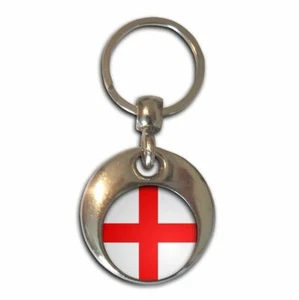 England Flag Round Metal Key Ring (37mm x 37mm) - Picture 1 of 2