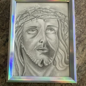Jesús con espinas - sin firmar - 8,5 X 6,5 - dibujado a mano - Imagen 1 de 2