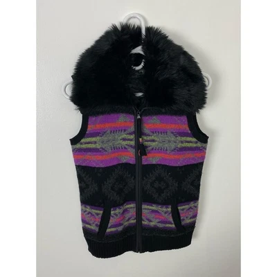 Lauren Ralph Lauren Active lambswool Navajo Aztec style fur sweater vest, PS - Image 1 of 4