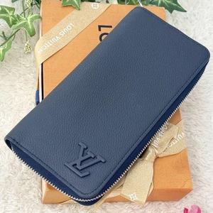 LOUIS VUITTON Wallets: Aerogram Zippy Vertical Dark Navy W20H10D2.5cm w/o box - Picture 1 of 9