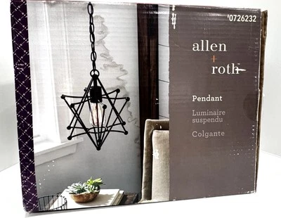 allen + roth, Aged Bronze French Country/Cottage Geometric Pendant Light NEW OBX - Image 1 of 4